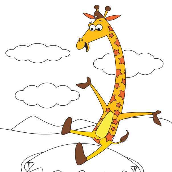jump around with Geoffrey digital coloring page